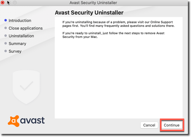 add or remove programs from avast for mac