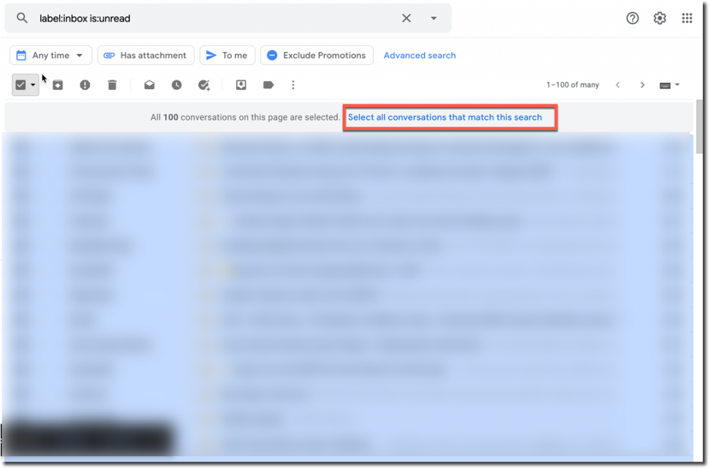 mark all emails as read in gmail