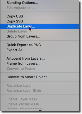 duplicate layer in photoshop