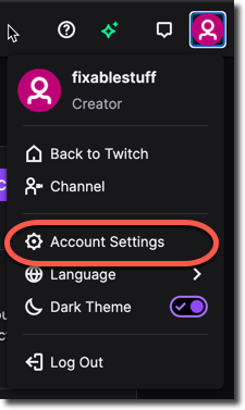 twitch account settings